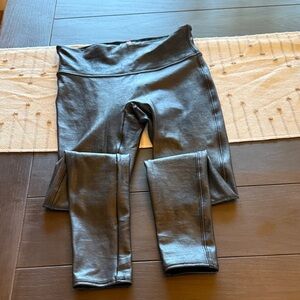 SPANX women’s Black Faux-Leather Leggings